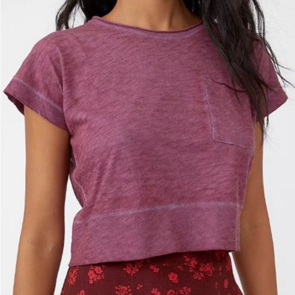 We The Free Berry Colored Player Baby Tee
